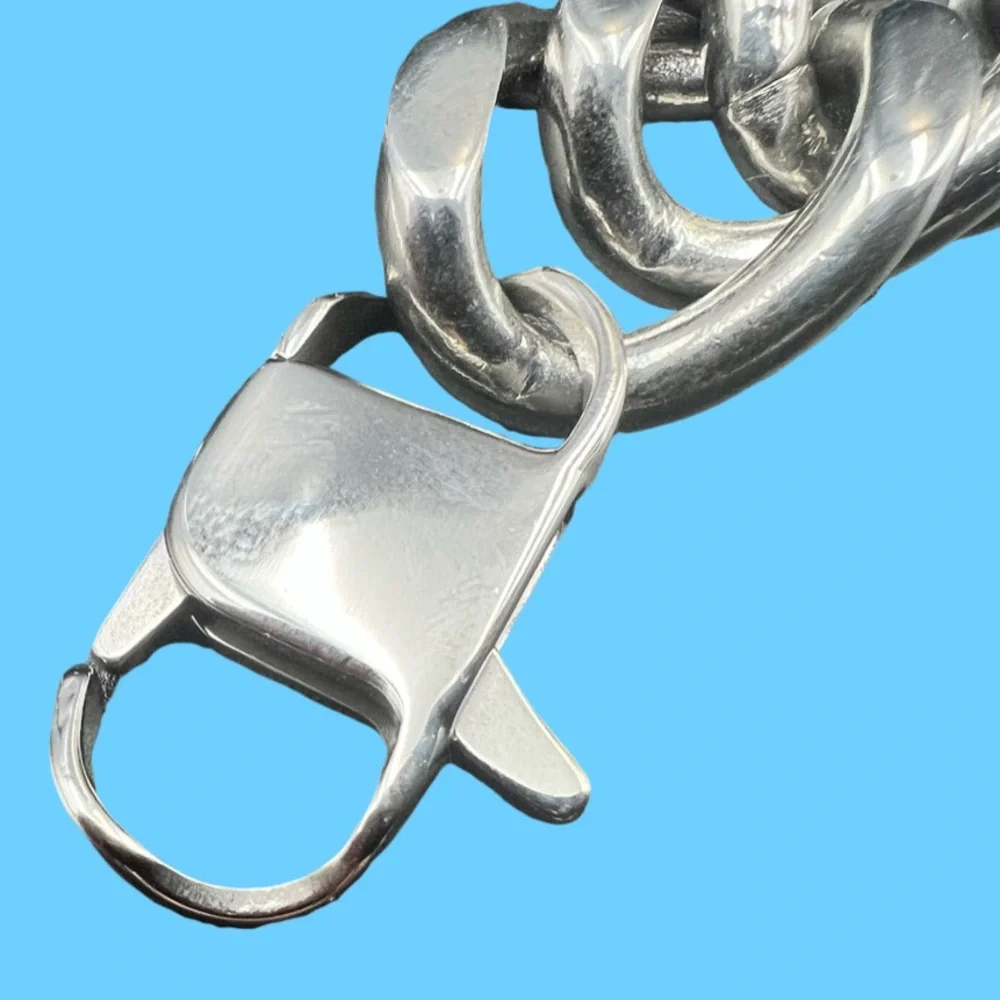 Unisex 20mm Stainless Steel Chain Bracelet 8” Length Lobster Clasp